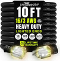 10ft Outdoor/Indoor Extension Cord 16/3 Gauge Heavy Duty 3 Prong SJTW, by LifeSupplyUSA