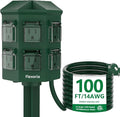 Outdoor Power Strip Waterproof, 100 FT Extension Cord, 6 Grounded Outlets by Unknown