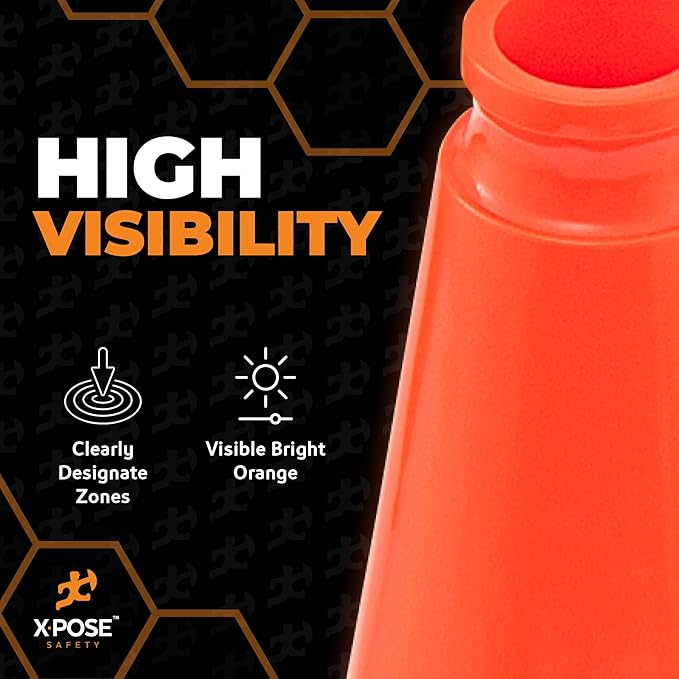 Xpose Safety 12 Inch Orange Traffic Cones, Kids and Construction - Image 5