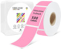 1x2 inch Label Stickers Roll for Thermal Printer 500PCS Pink Colored Removable by YOULAISHI