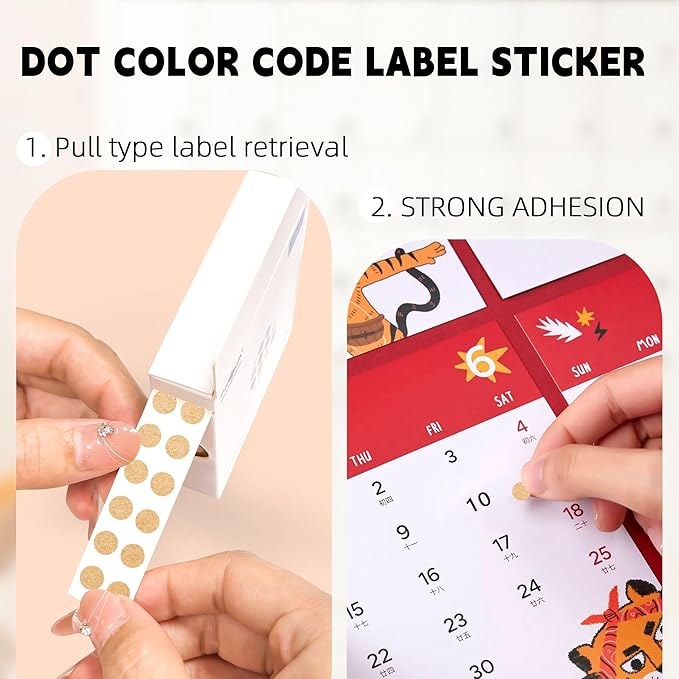 PARLAIM 1/4 Inch Round Adhesive Color-Code Dot Stickers, 4000 Circle Coding - Image 3