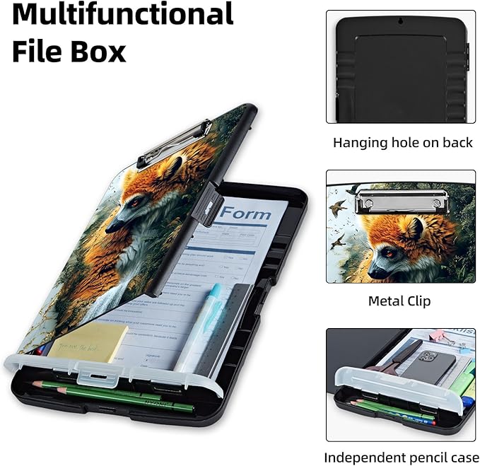 Clipboard with Storage Box & Pen Holder, Heavy Duty Clip Boards 8.5x11 - Image 3