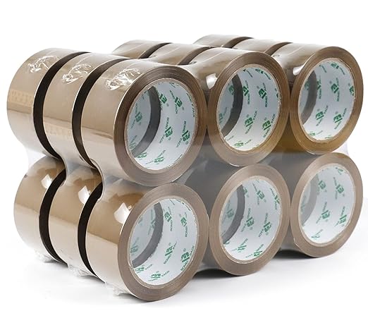 BOMEI PACK 18Rolls Brown Packing Tape, Moving and Storage, 2.4Mil 1.88 Inch x by BOMEIPACK