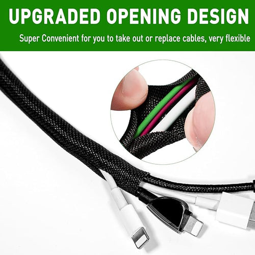 16FT Split Cable Management Sleeve Wire Loom Tubing Cord Protector - Image 2