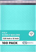 Teal Poly Bubble Mailers 7.25x12 inch #1 | Self Seal Padded Envelopes | by MAILERVIEW