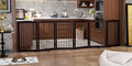 Freestanding Pet Gate for Dogs, Indoor Wooden Foldable Dog Gate for House by PUPETPO