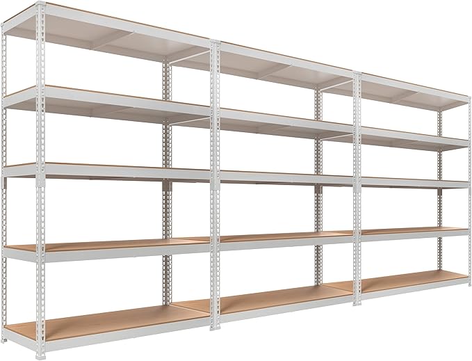 HOMEDANT 5 Tier Storage Shelves Adjustable Laminated Boltless Garage Metal by TheBestOrganizingSolution
