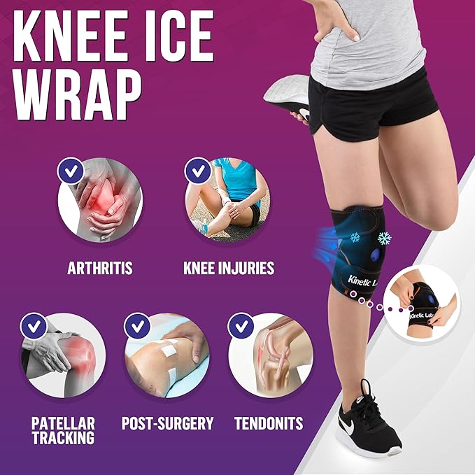 Knee Ice Wrap by Kinetic Labs – Reusable Hot & Cold Gel Pack - Image 3