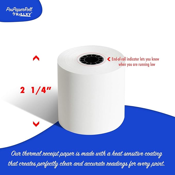 2-1/4 X 165 Thermal Paper Rolls Sharp Cash Register - Image 3