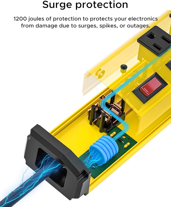 CRST 6-Outlet Heavy Duty Metal Power Strip - Image 4