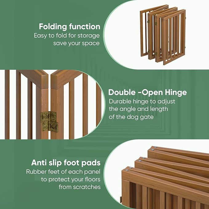 Dog Gates for Doorways, Tall Dog Gate Indoor, Foldable Pet Gates for Doorways - Image 3