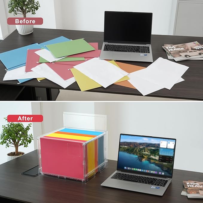 UMAIL File Box, Hanging File Organizer, Portable Storage Bins - Image 6