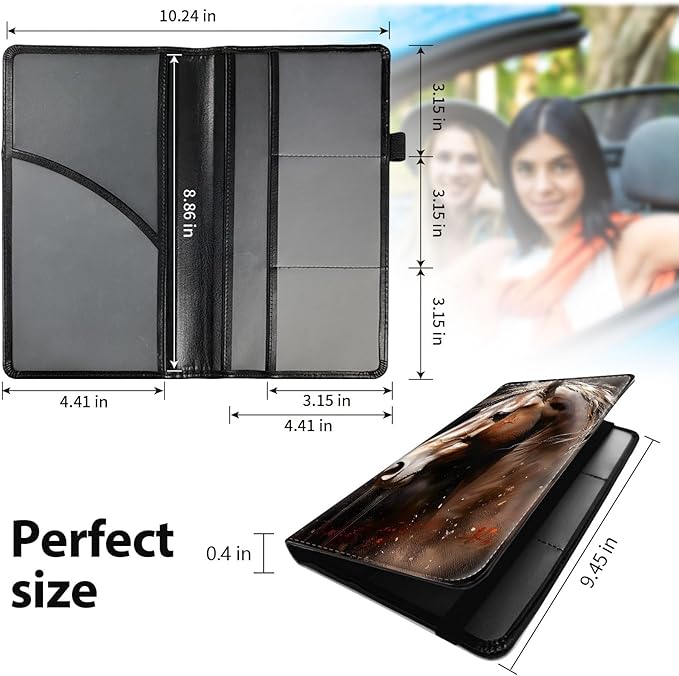 Car Registration and Insurance Holder, Leather Car Glove Box Organizer - Image 5