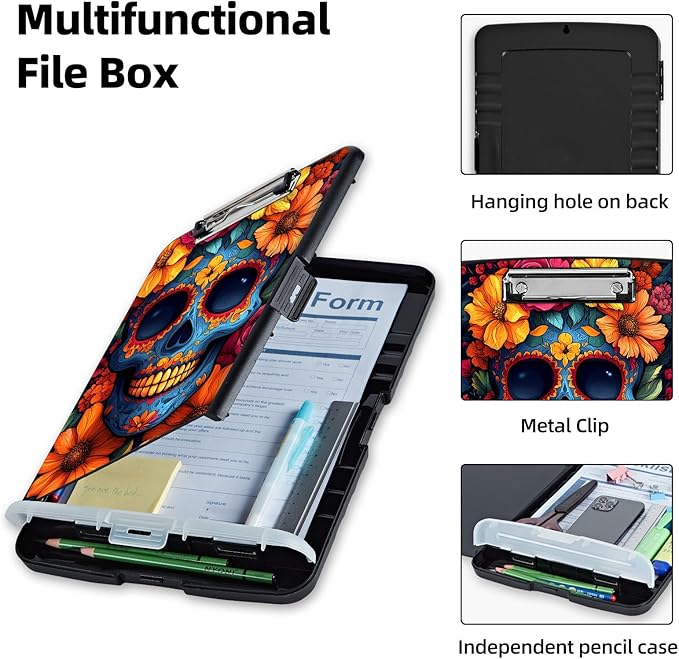 Clipboard with Storage Box & Pen Holder, Heavy Duty Clip Boards 8.5x11 - Image 3