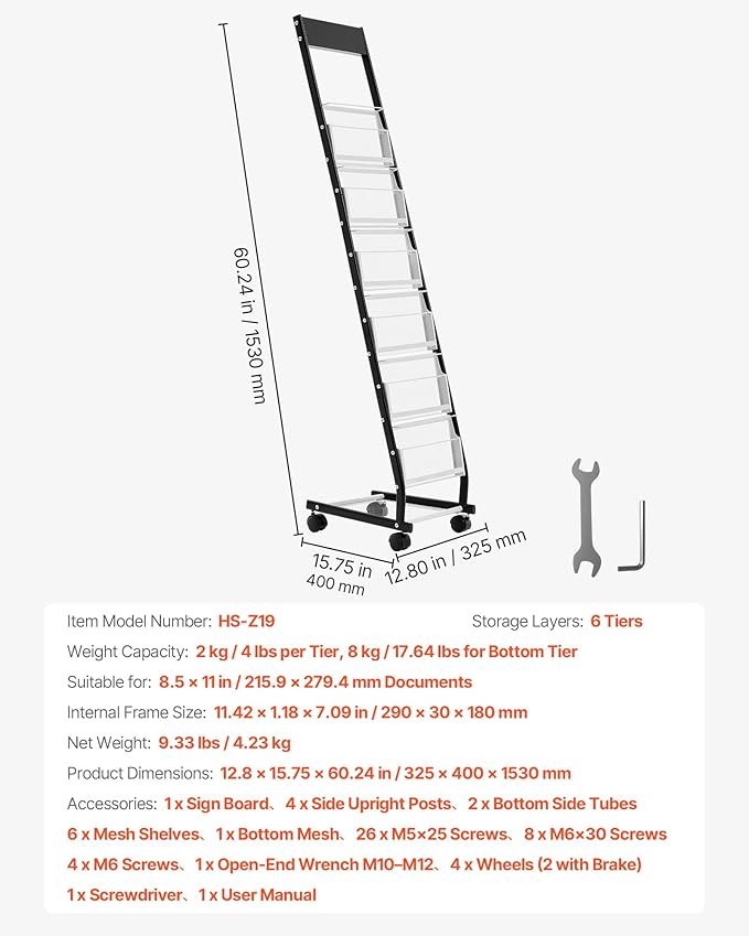 VEVOR Brochure Display Rack, Narrow 6-Tier Magazine Literature Display Stand - Image 7