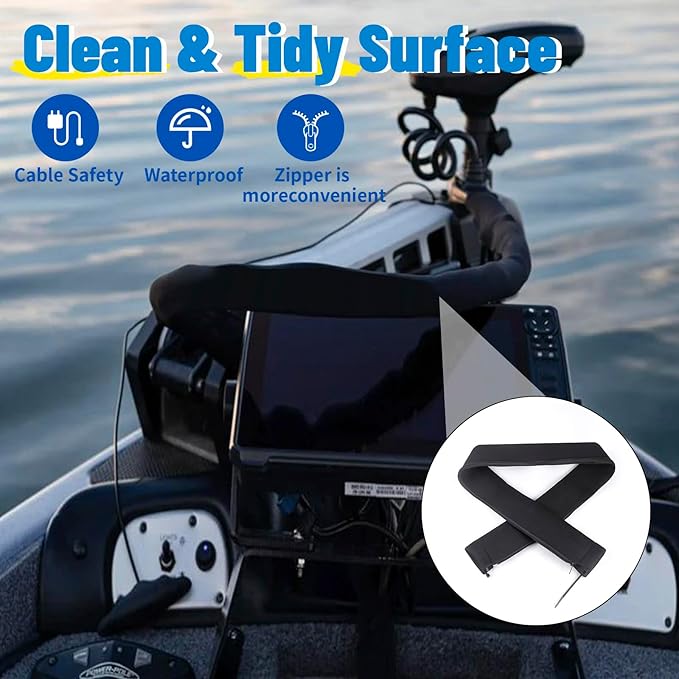 2PCS 48-Inch Zippered Rigging Sleeve Trolling Motor Sleeve Management Sleeve - Image 3