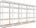 HOMEDANT 5 Tier Laminated White Boltless Metal Shelving Unit Adjustable Garage by TheBestOrganizingSolution