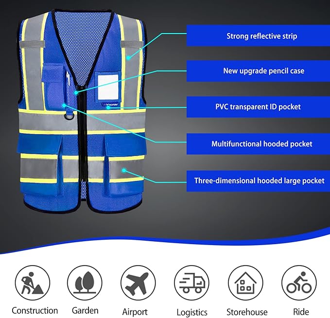 AYKRM 11 color High Vis Reflective Safety Vest - Image 5