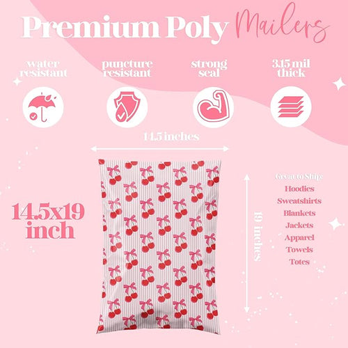 14.5x19 Designer Poly Mailer 100 Pack Heavy Duty Waterproof Self Seal Shipping - Image 2