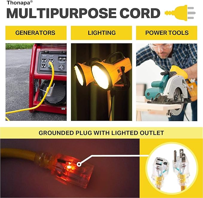 2 Pack Lighted Outdoor Extension Cord 10 ft - Image 3