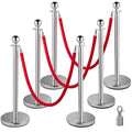 VEVOR Stanchion Post with Velvet Ropes, Stainless Steel Queue Barrier Line by VEVOR