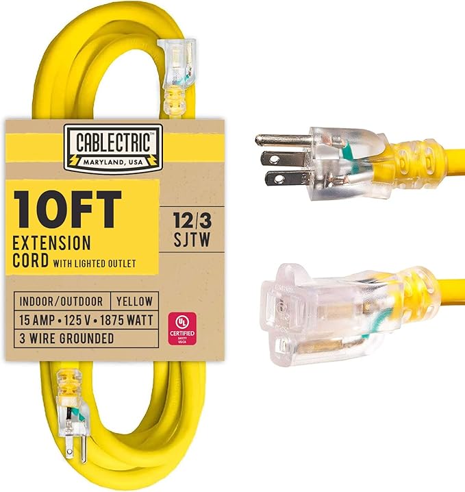 10 Ft Outdoor Extension Cord by Cablectric