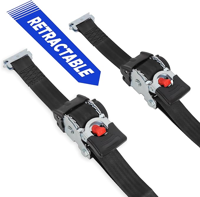 PowerTye - 2inch x 10ft Long Retractable Ratchet Tie Down Strap - - Image 2