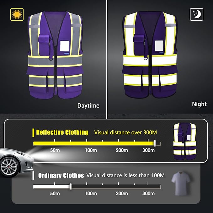 AYKRM Custom Logo Personalised Printed High Visibility Reflective 2 two tone - Image 3