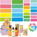 360 PCS Removable Labels, 14 Colors Self-Adhesive Rectangular Stickers by Stickyourhappymoment