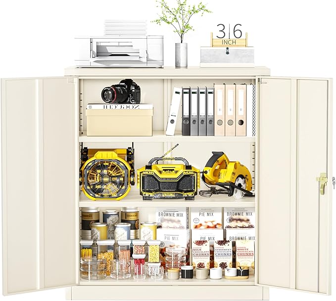 Greenvelly Metal Garage Storage Cabinet, Lockable Metal Cabinets by Greenvelly