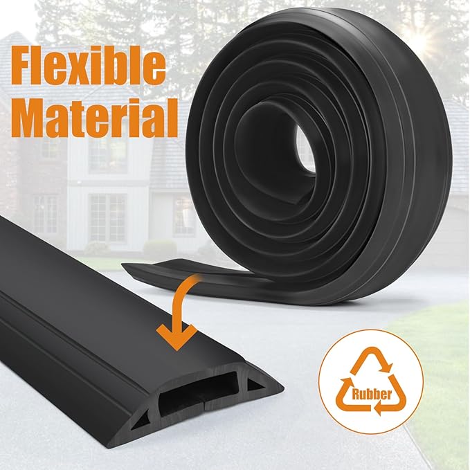 10 ft Cord Covers for Wires on Floor, Heavy Duty PVC Duct Floor Cord Cover - Image 4