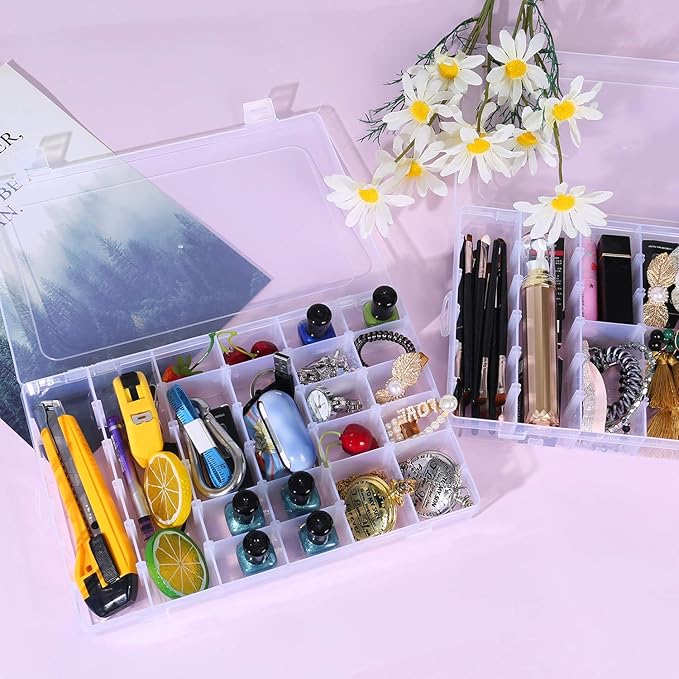 2 Pack 36 Grids Bead Organizer Box, Plastic Craft Organizers and Storage - Image 2
