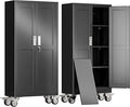 61" H Metal Garage Storage Cabinet, Rolling Tool Cabinet by erosoei