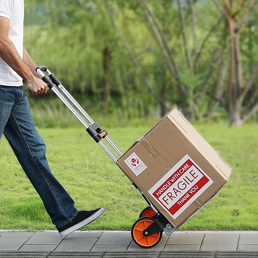 VEVOR Folding Hand Truck and Dolly, 309 Lbs Capacity, Aluminum Foldable Cart - Image 9