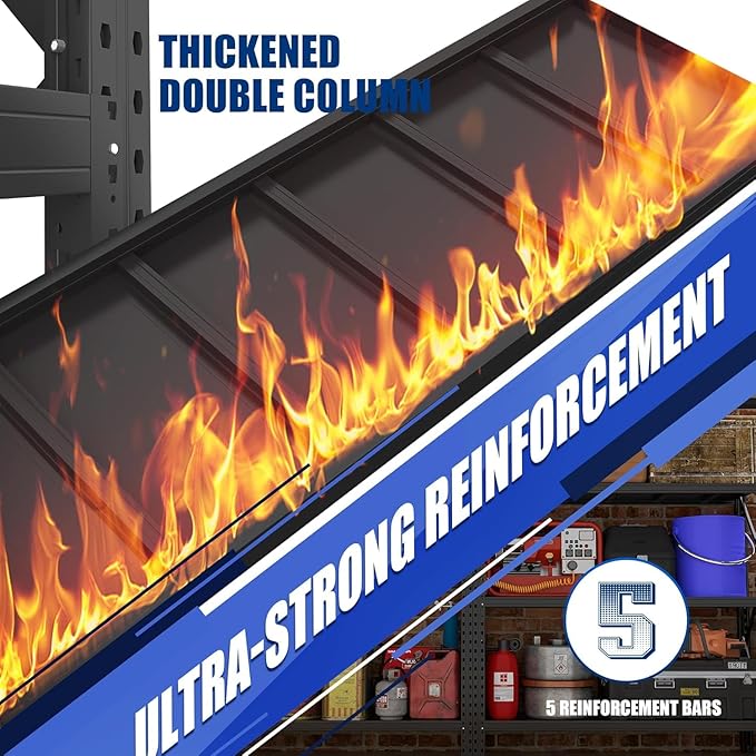 Heavy Duty Garage Shelving Units, 6000LBS Deep Storage Shelves, Adjustable - Image 5