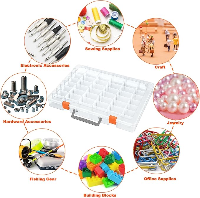 Bluedale 2 Pack 48 Grids Large Plastic Organizer Box - Image 6