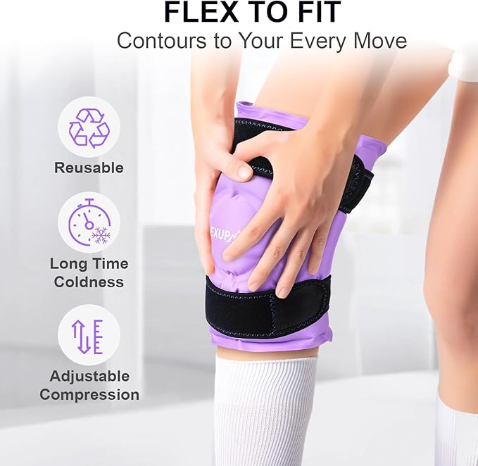 APEXUP Ice Pack for Knee Pain Relief, Large Reusable Wrap After Surgery - Image 3