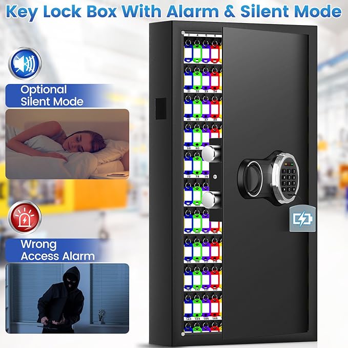 254 Keys Digital Key Lock Box Wall Mount - Image 8