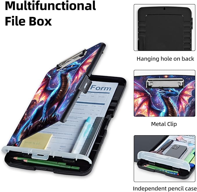 Clipboard with Storage Box & Pen Holder, Heavy Duty Clip Boards 8.5x11 - Image 3