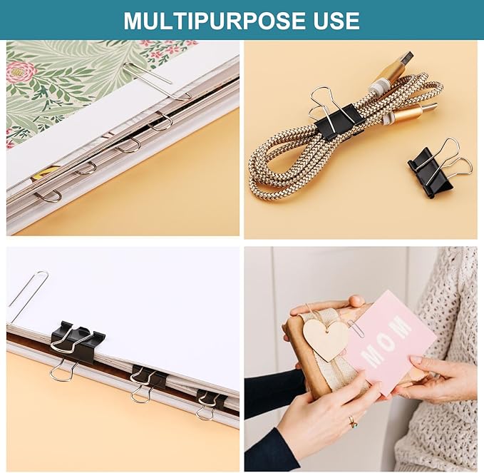 360 Pcs Paper Clips and Binder Clips Assorted Sizes, Large Medium Small Size - Image 5