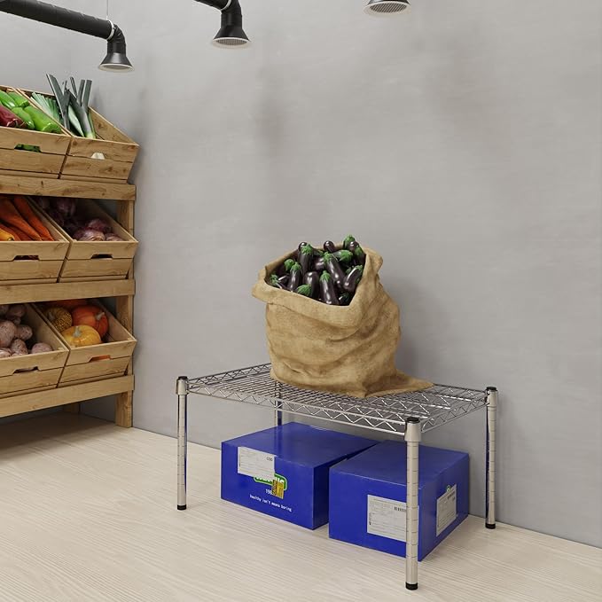 18''W x 30''L x 14''H Chrome Plated Wire Dunnage Rack | Off The Floor Storage - Image 2