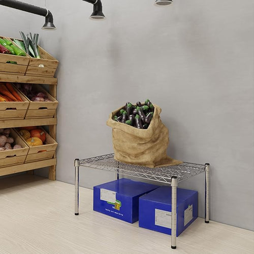 18''W x 30''L x 14''H Chrome Plated Wire Dunnage Rack | Off The Floor Storage - Image 2