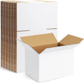 Famagic 10 Pack 6x4x4 Inch Small Shipping Boxes White Corrugated Cardboard by Famagic