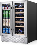 Tylza Wine and Beverage Refrigerator, 24 Inch Dual Zone Wine Fridge, Holds 20 by TYLZA
