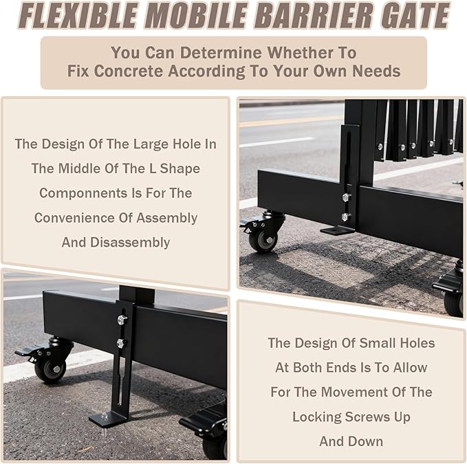 18 FT 44" High Industrial Metal Expandable Barricade，Retractable Traffic Fence - Image 6