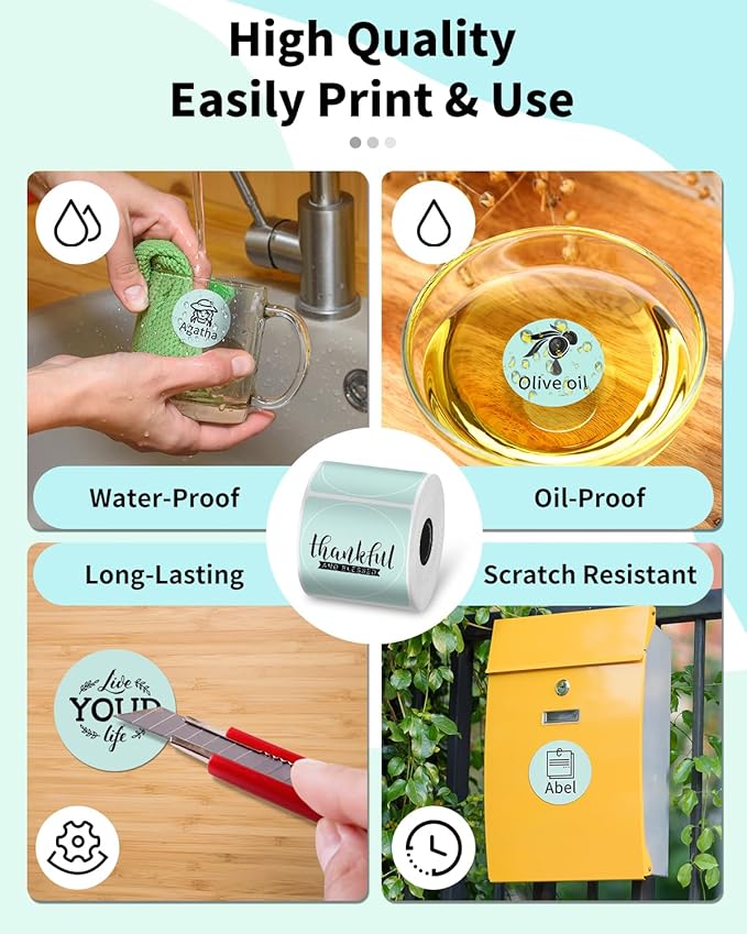 Phomemo Circle Labels for M110/M110S/M120/M200/M220 Label Maker, 1.96" x - Image 3