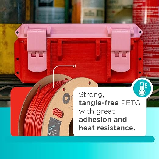 Polymaker PolyLite Red 3D Printer PETG Filament 1.75mm 1kg, Legacy PETG Formula - Image 2