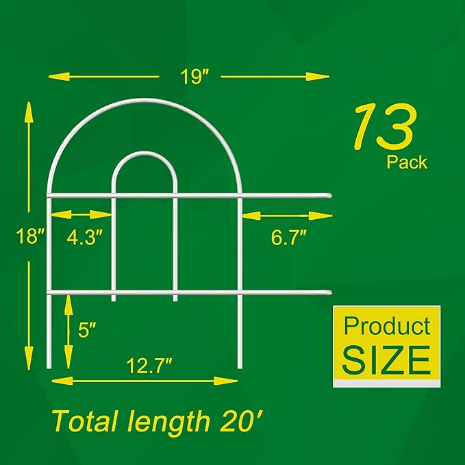 Decorative Garden Folding Border Fence 18in X20ft Rustproof Metal Wire Edging - Image 3