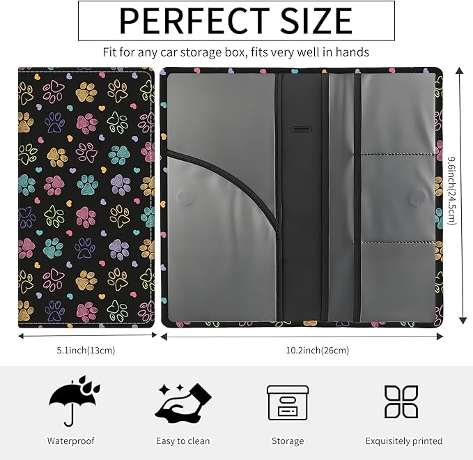 Premium Car Registration and Insurance Card Holder, Cute PU Leather Car - Image 5
