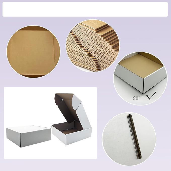 9x9x3 Inches White Shipping Boxes Set of 25，Cardboard Boxes Recyclable - Image 7